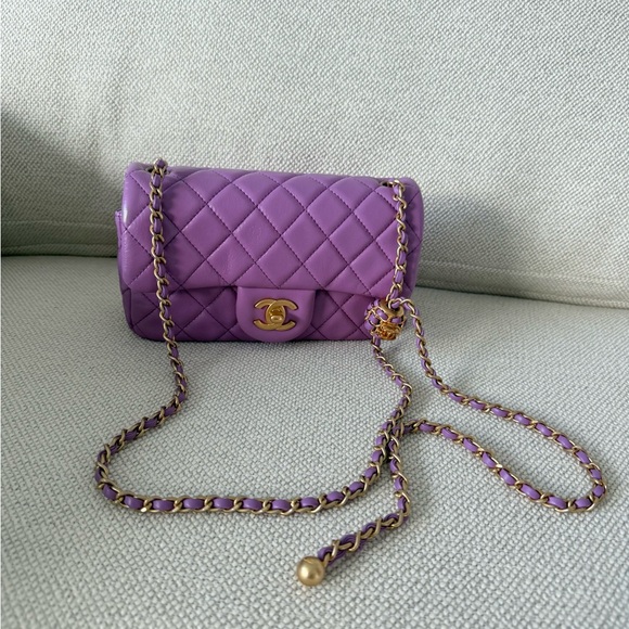 Chanel Purple Pearl Crush Bag - Picture 3 of 10